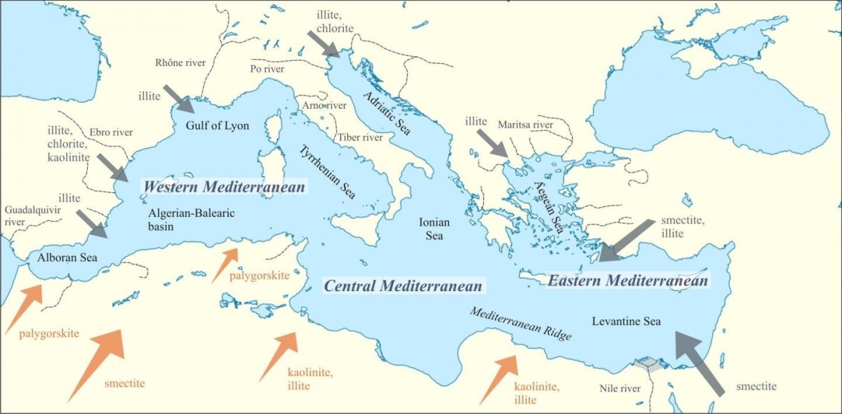 Средиземное море на карте заливы