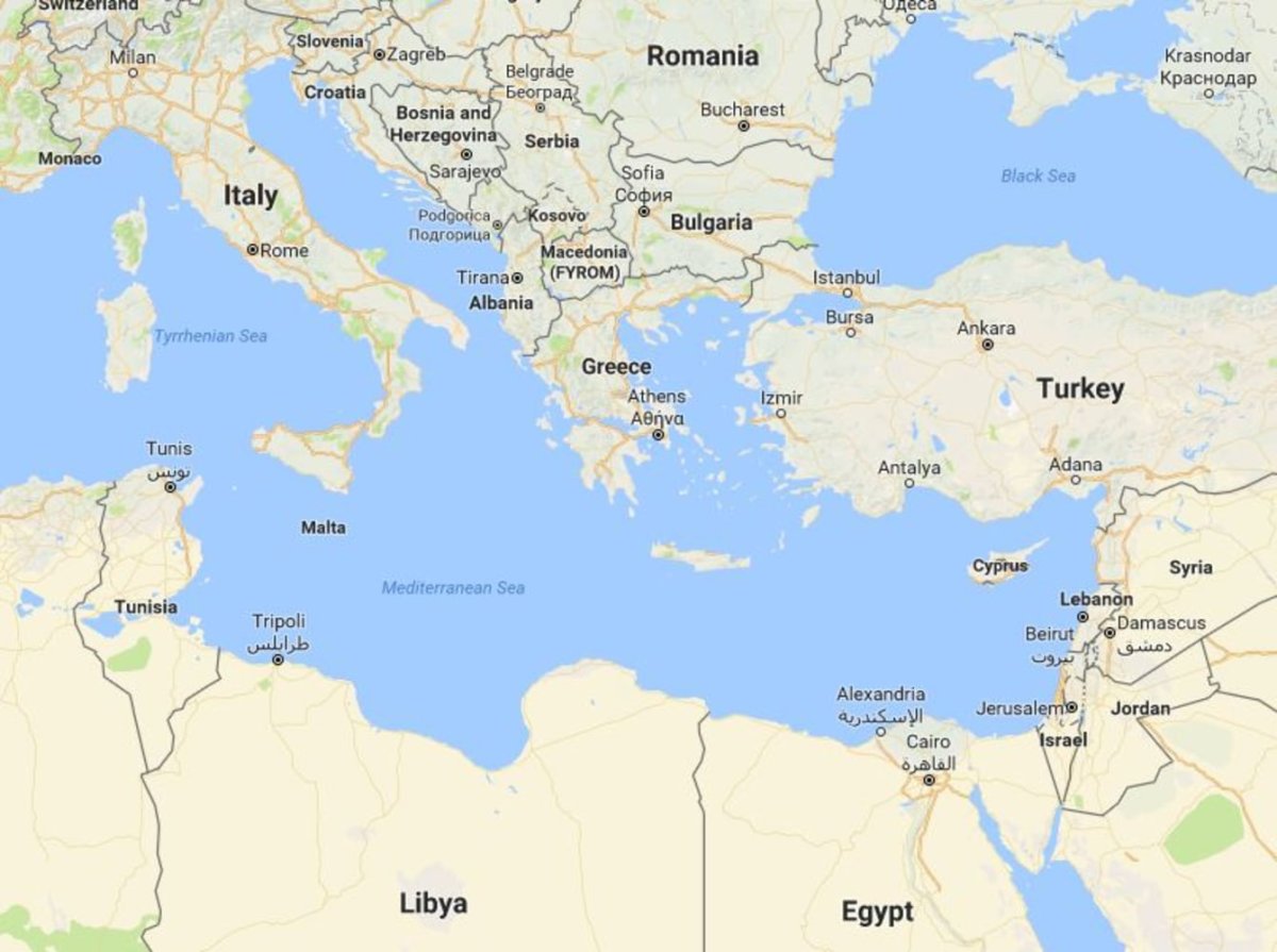 Карта портов Средиземного моря