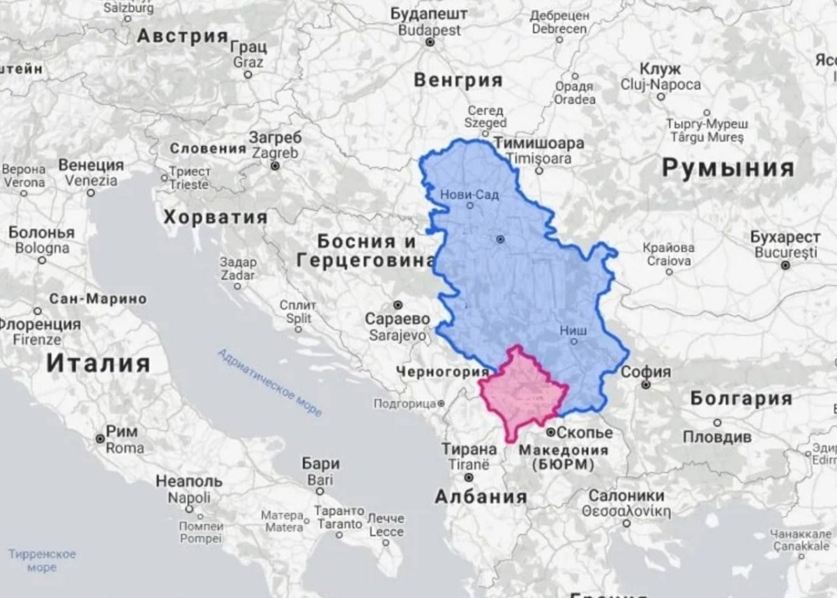 Сербия на карте 2022