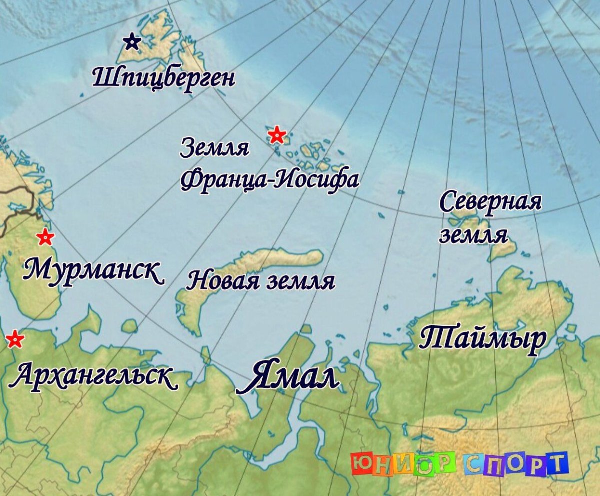 Остров земля Франца Иосифа на карте России