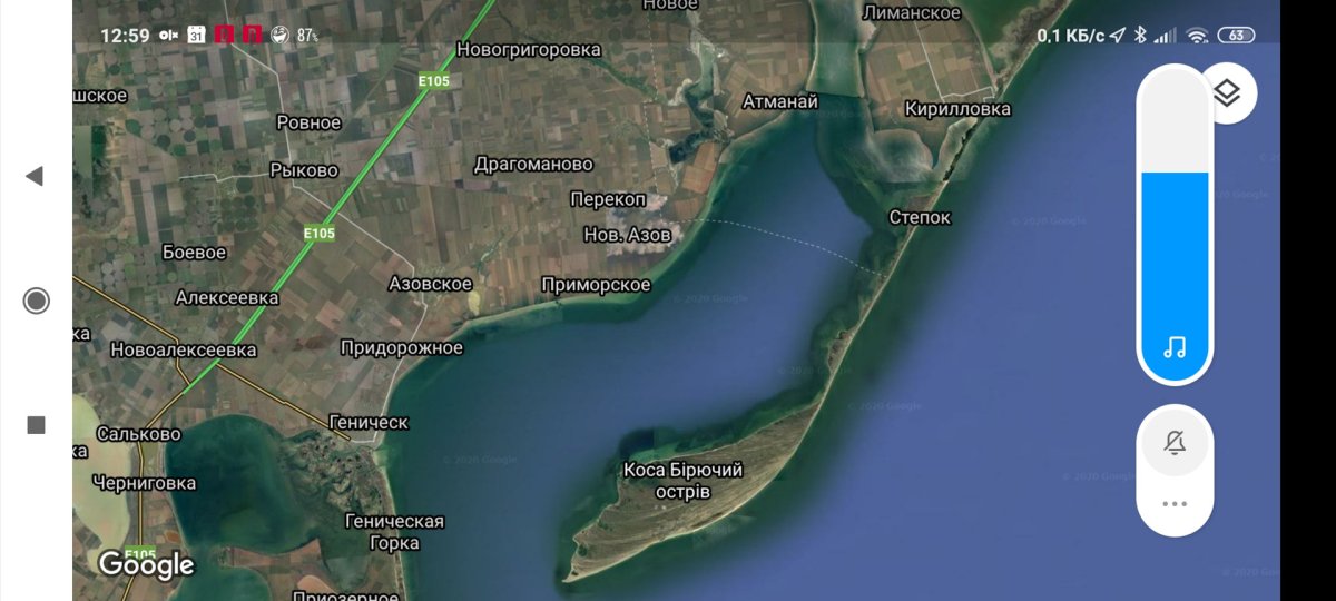 Остров Бирючий на Азовском море карта