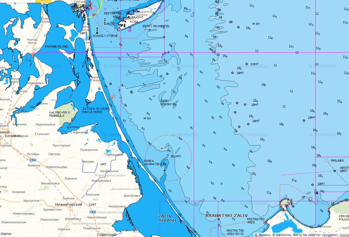 Морская карта Азовского моря