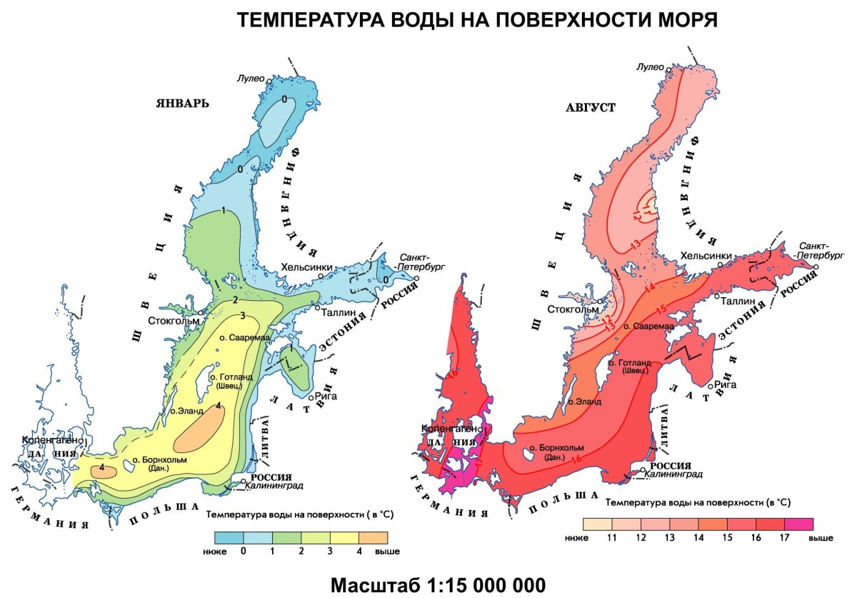 Карта солености Балтийского моря