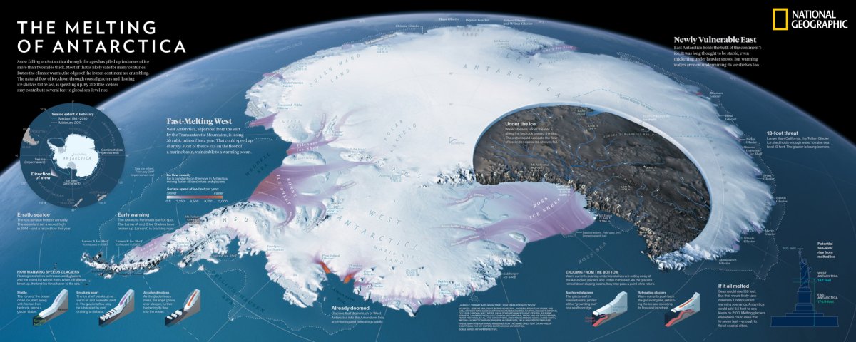 Карта Антарктиды National Geographic