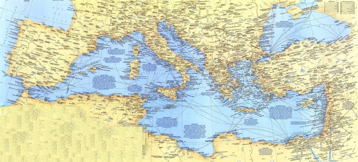 Политическая карта Средиземного моря