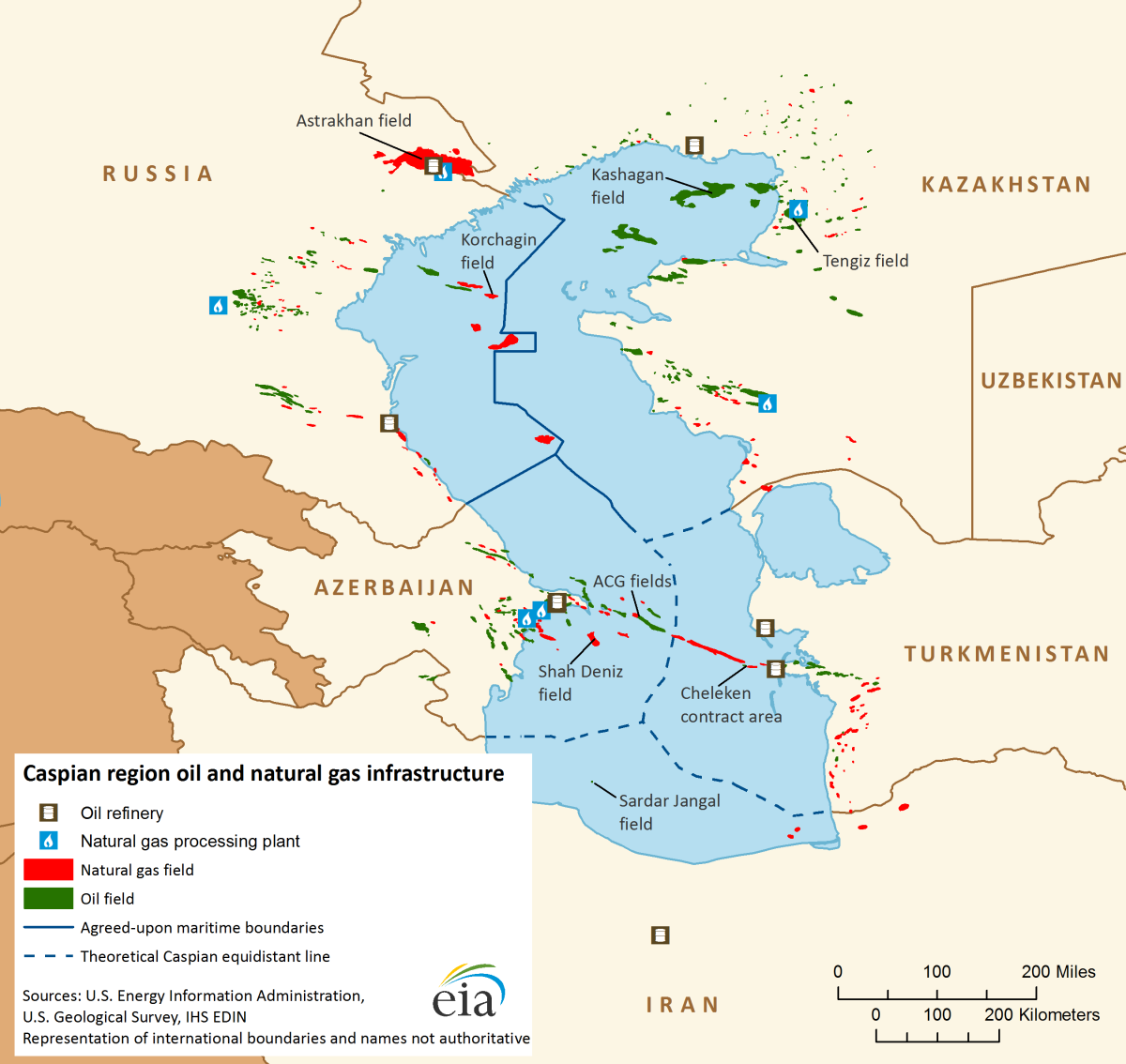 Границы государств в Каспийском море