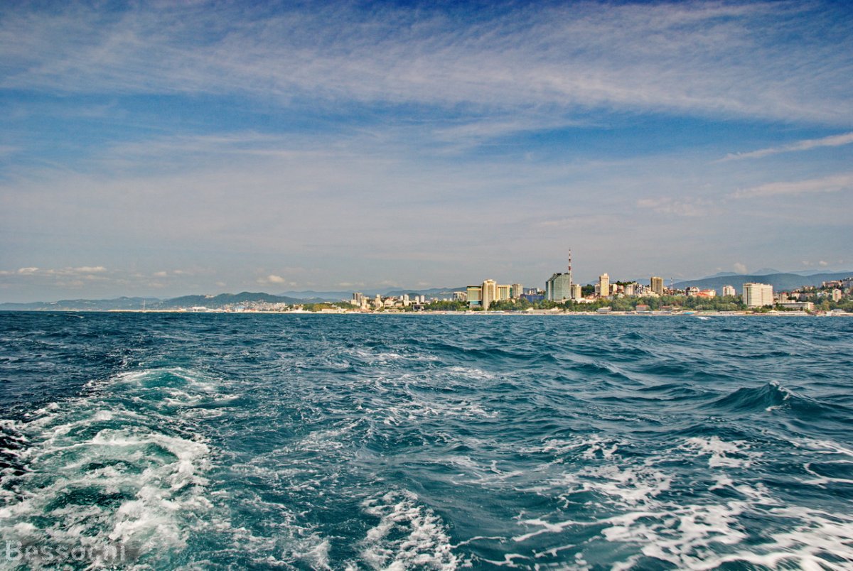 Чёрное море Сочи панорама
