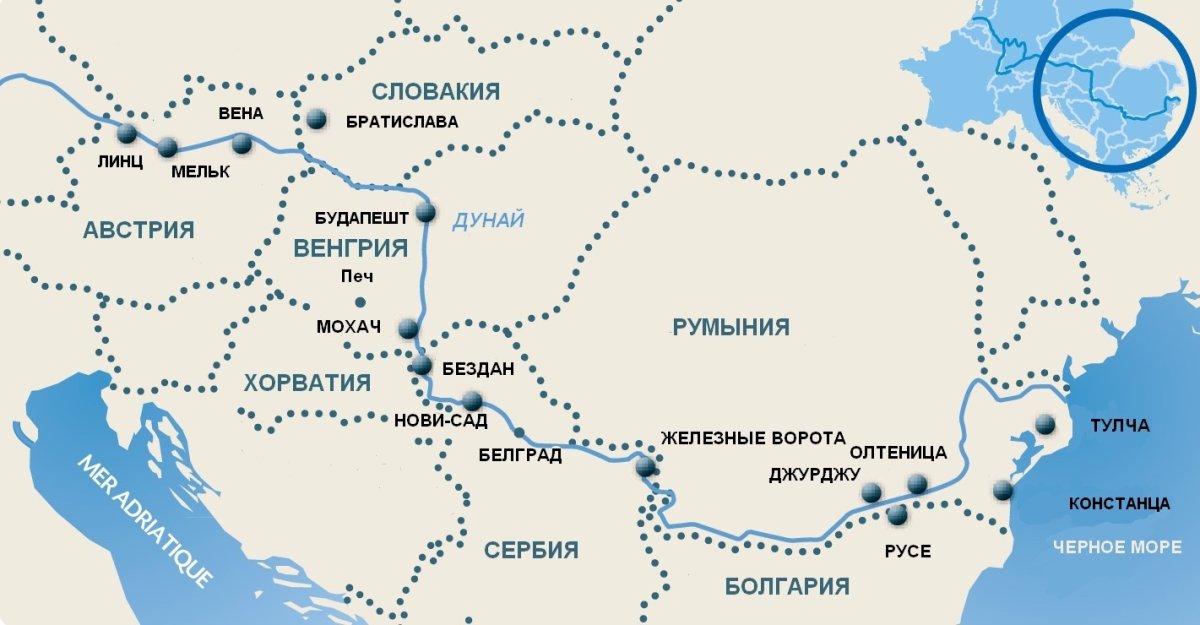 Маршрут реки Дунай