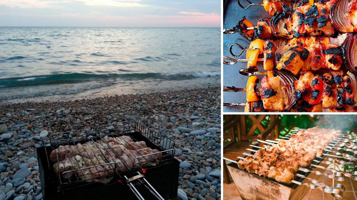 Шашлык на берегу моря
