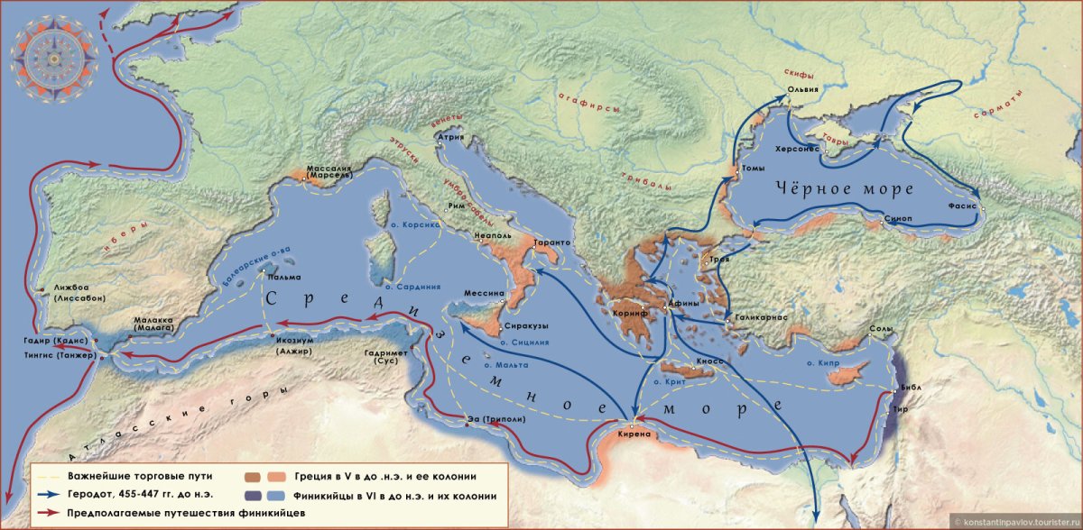 Финикийские колонии и морские торговые пути