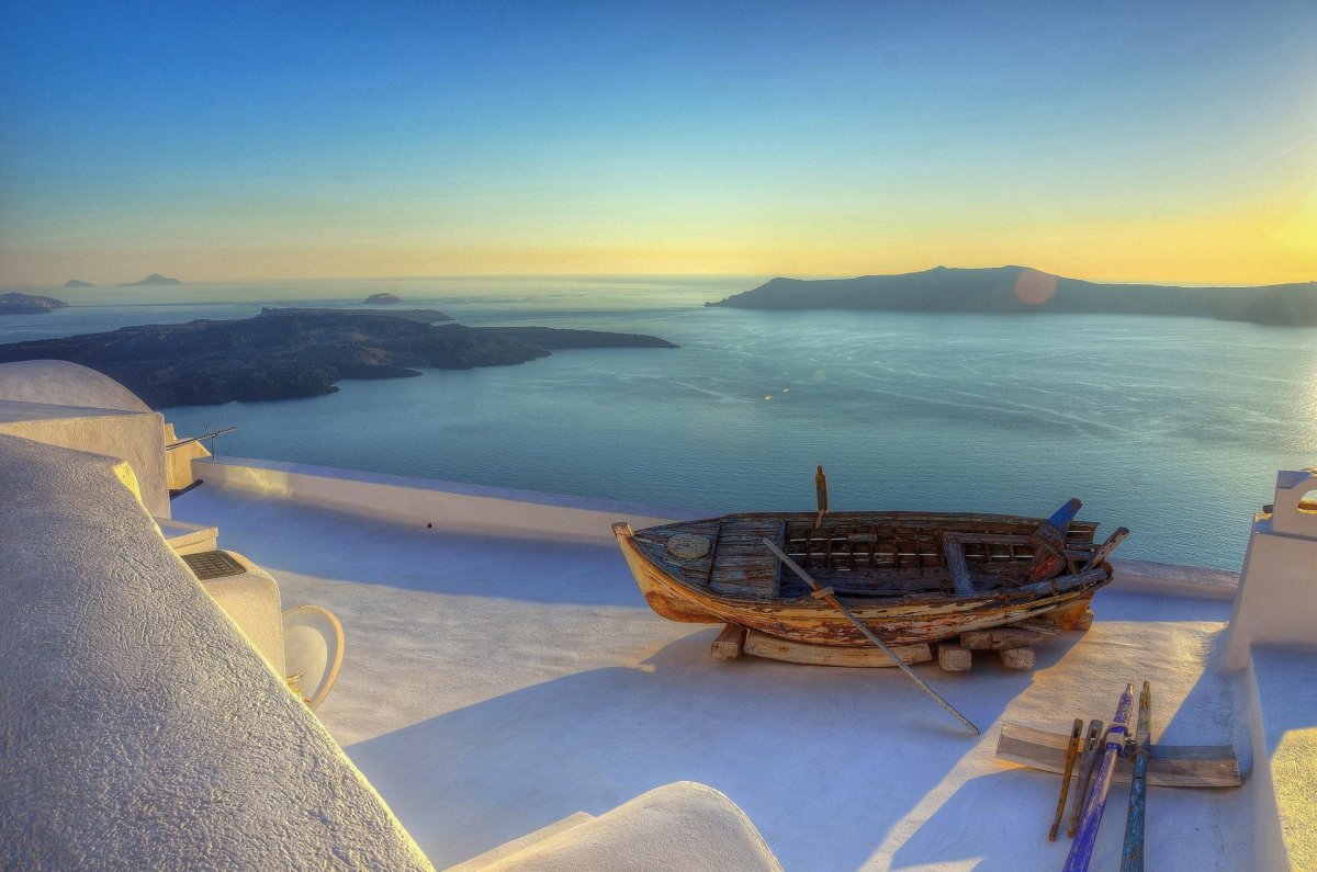 Santorini Greece фон