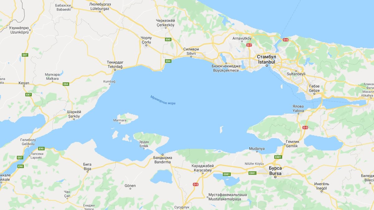Босфорский пролив на карте Турции