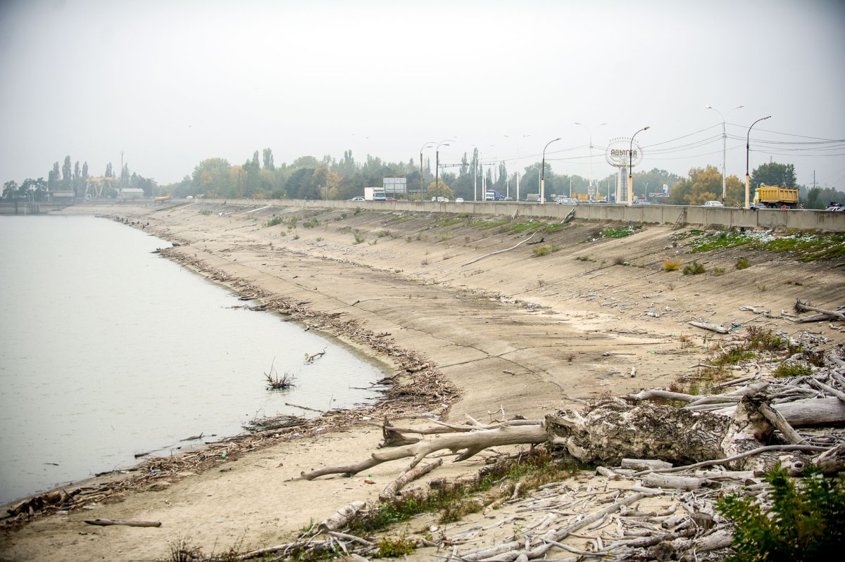 Краснодарское водохранилище обмелело 2020