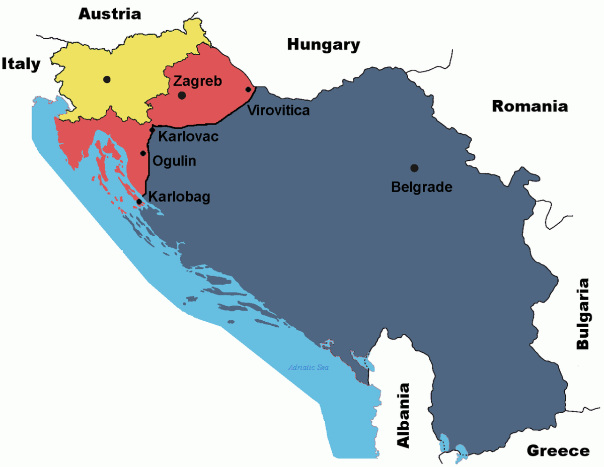 Великая Югославия карта
