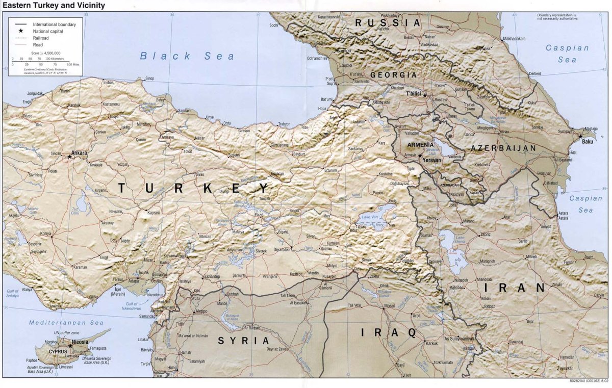 Территория Армении до 1915 года площадь