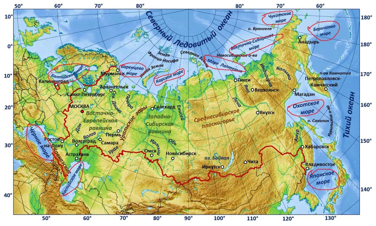 Чукотское море на карте