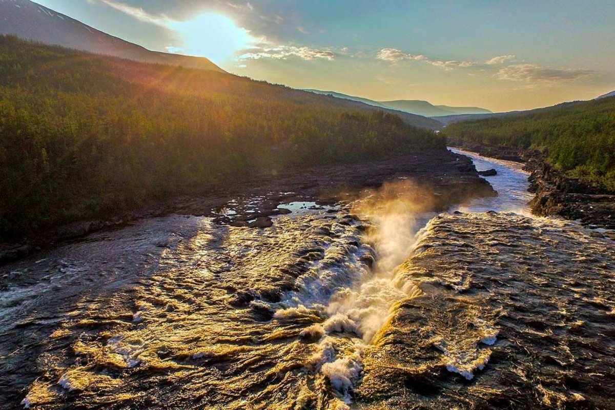 Большой Курейский водопад Красноярский край