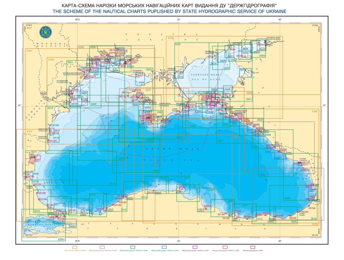 Морская навигационная карта черного моря