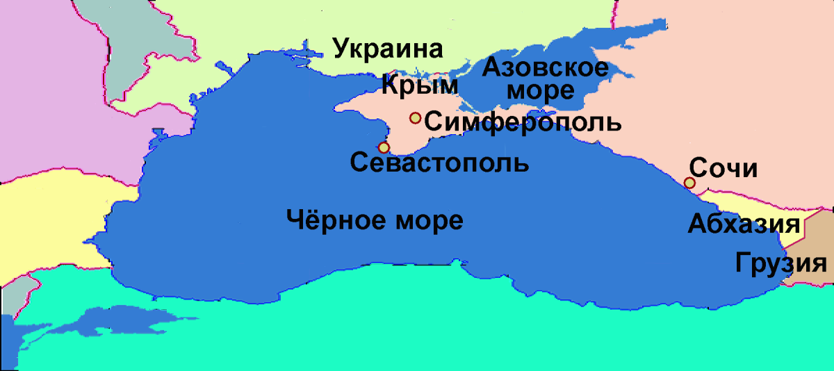 Политическая карта Черноморского побережья