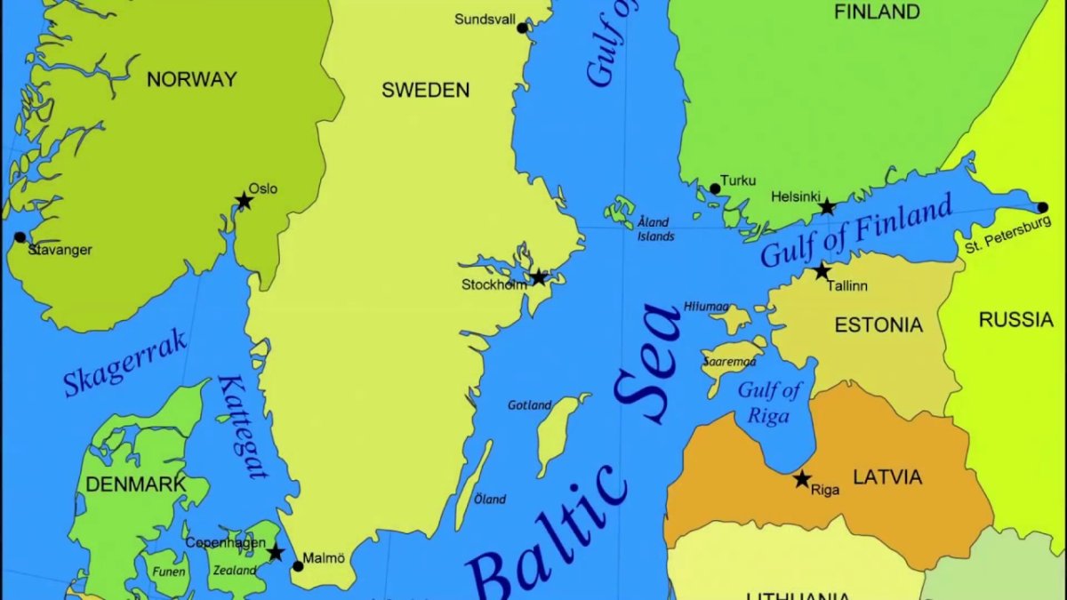 Карта Балтийское море на русском