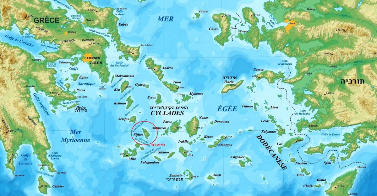 Эгейское море на карте мира