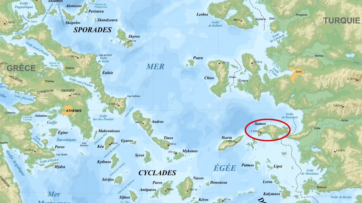 Эгейское море на карте
