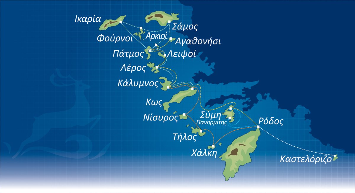 Остров Икария на карте