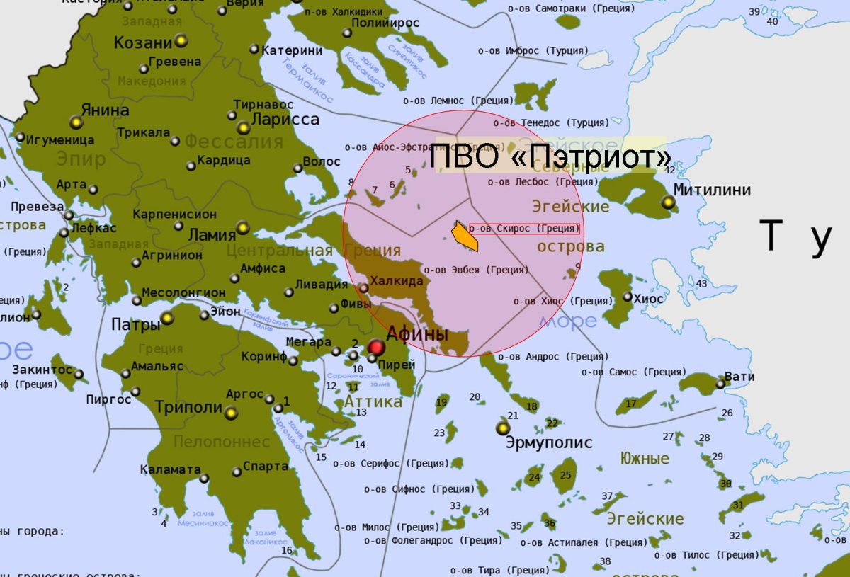 Границы Греции на карте