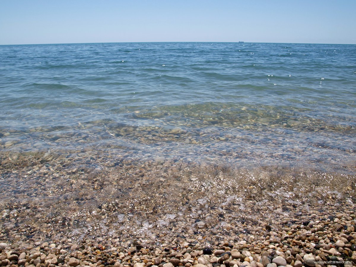 Чёрное море галечный пляж Абхазия
