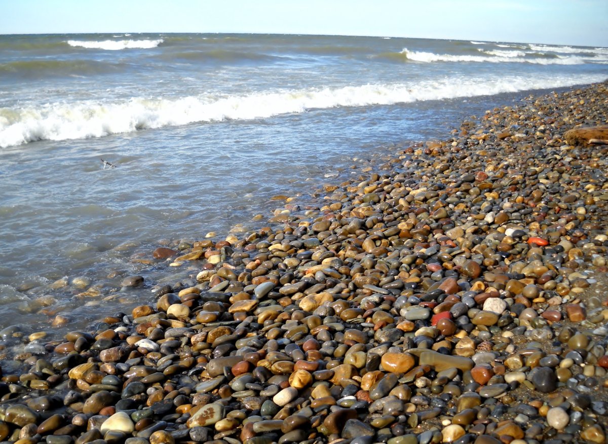 Берег Северного моря с мелкой Галькой