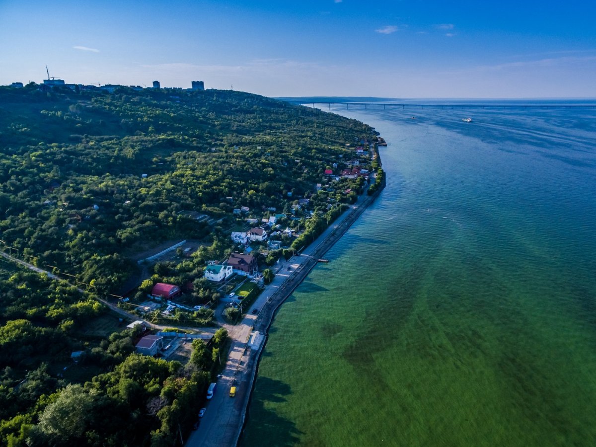 Ульяновск река Волга с высоты птичьего