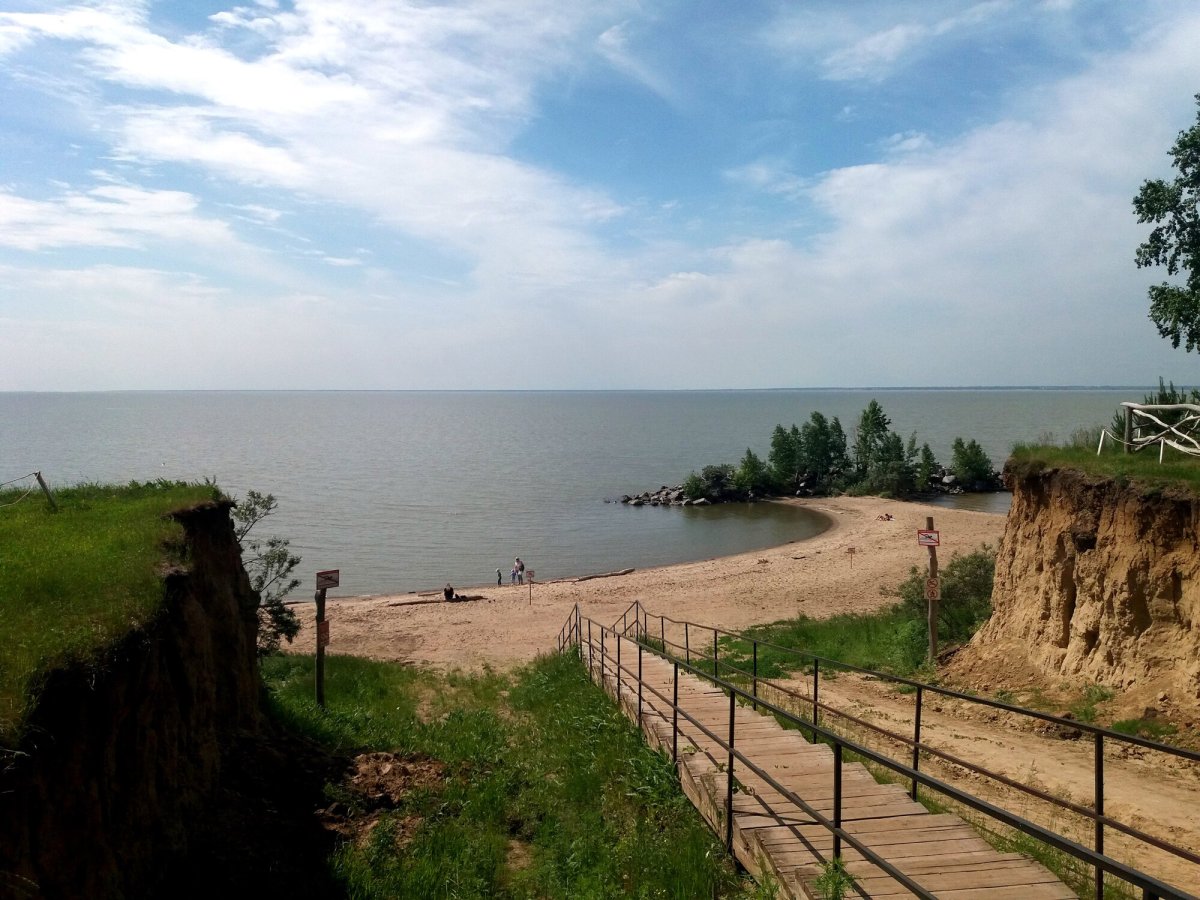 Пляжи на Обском море в Бердске