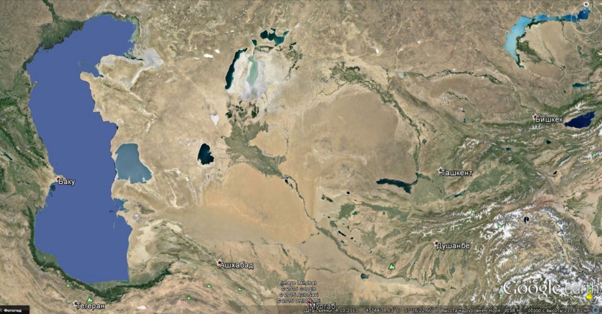 Карта Аральского моря 2020