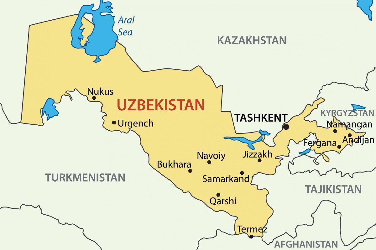 Карта Узбекистана с городами