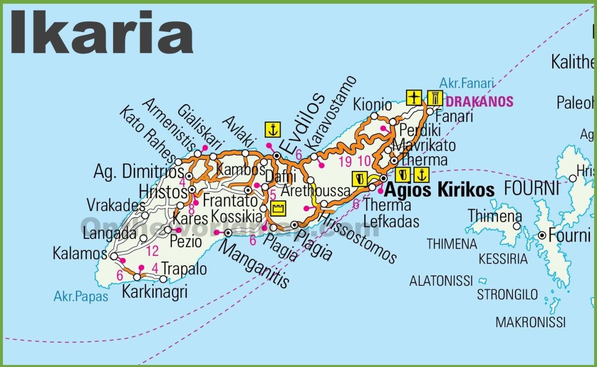 Икария на карте