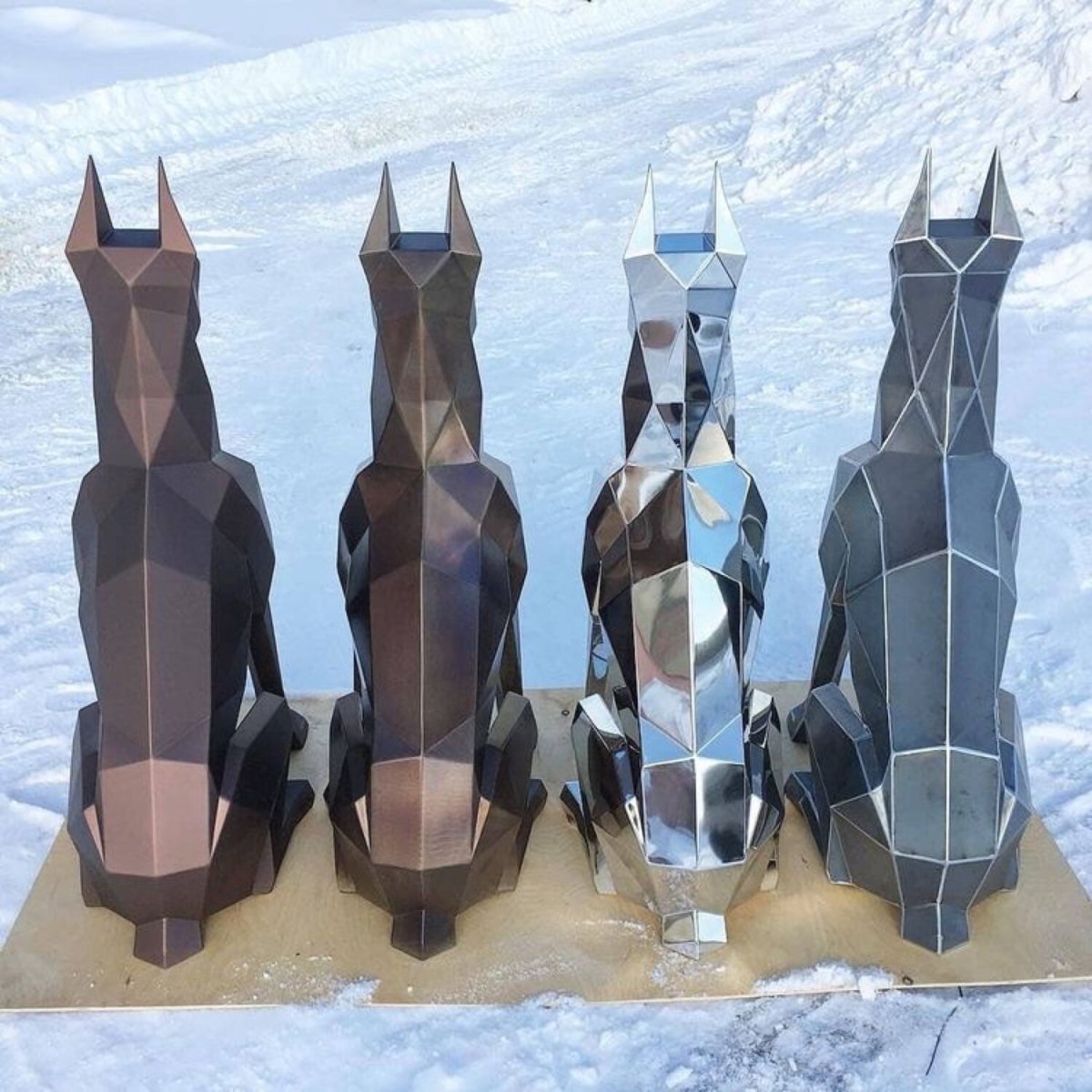 Набор polygonal paper для склейки добермана
