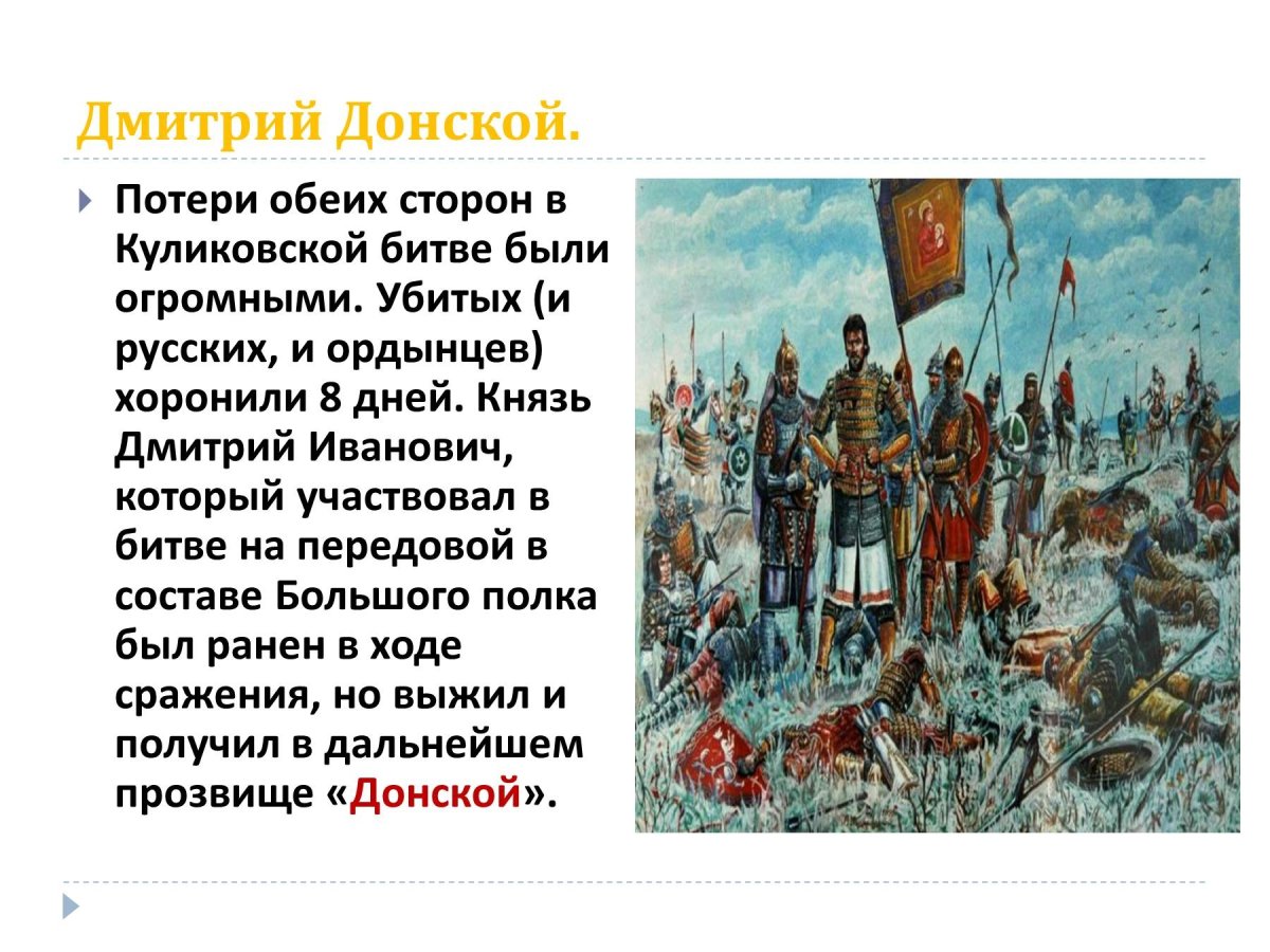 Дмитрий Донской и Куликовская битва подвиг