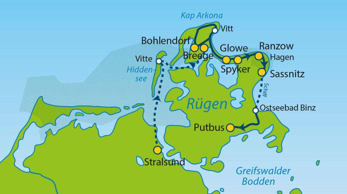 Рюген на карте