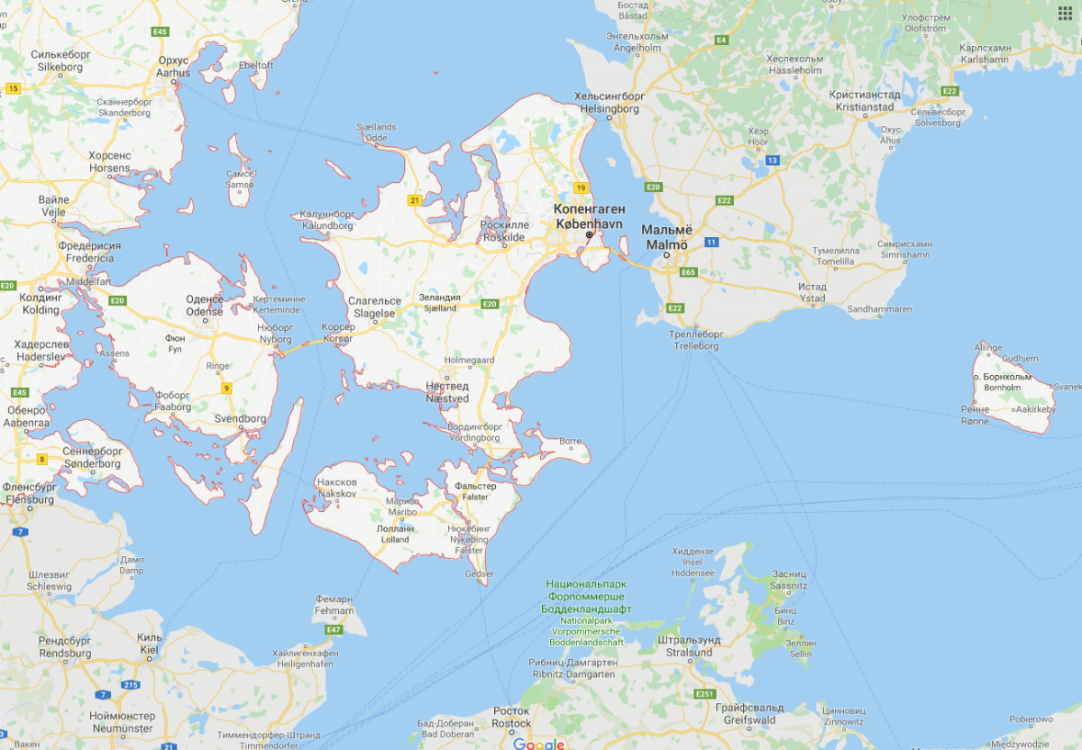 Роскилле Дания на карте
