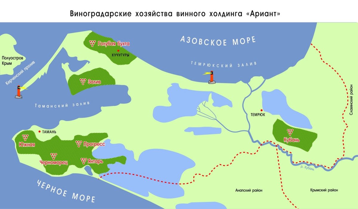 Полуостров Тамань на карте