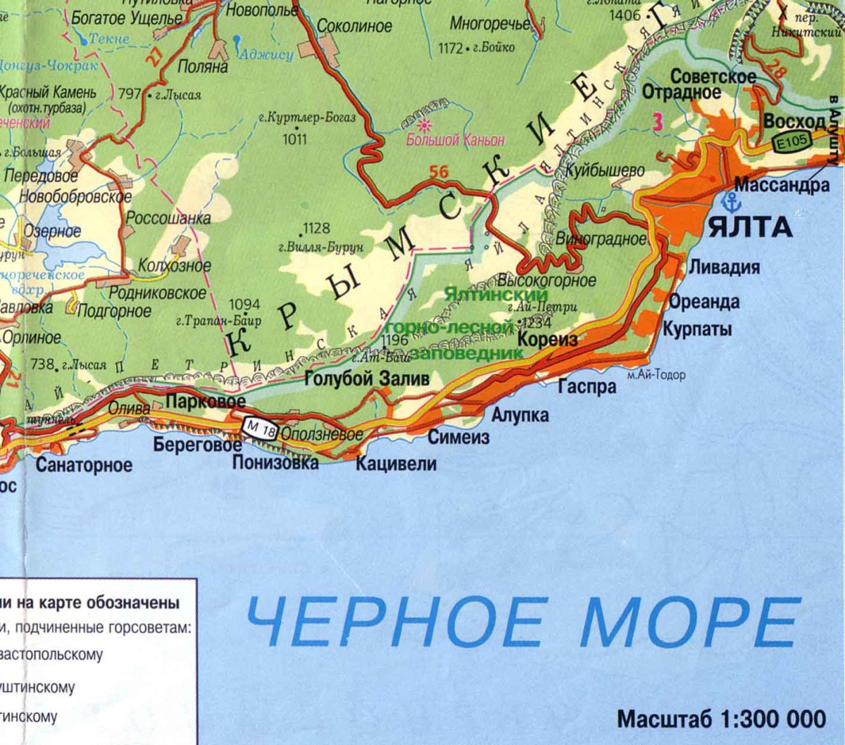 ЮБК карта побережья