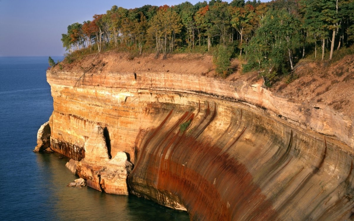 Парк pictured Rocks Lakeshore Мичиган