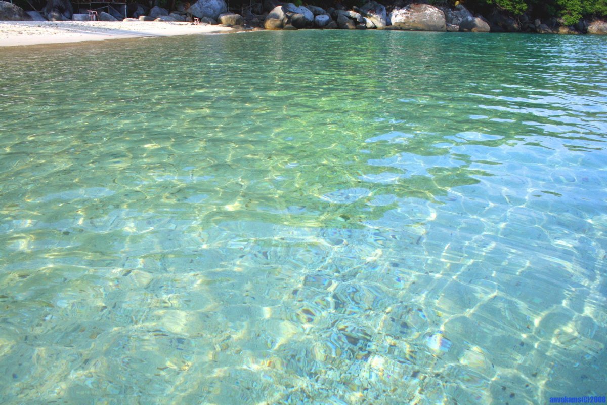 Камушки прозрачные на море