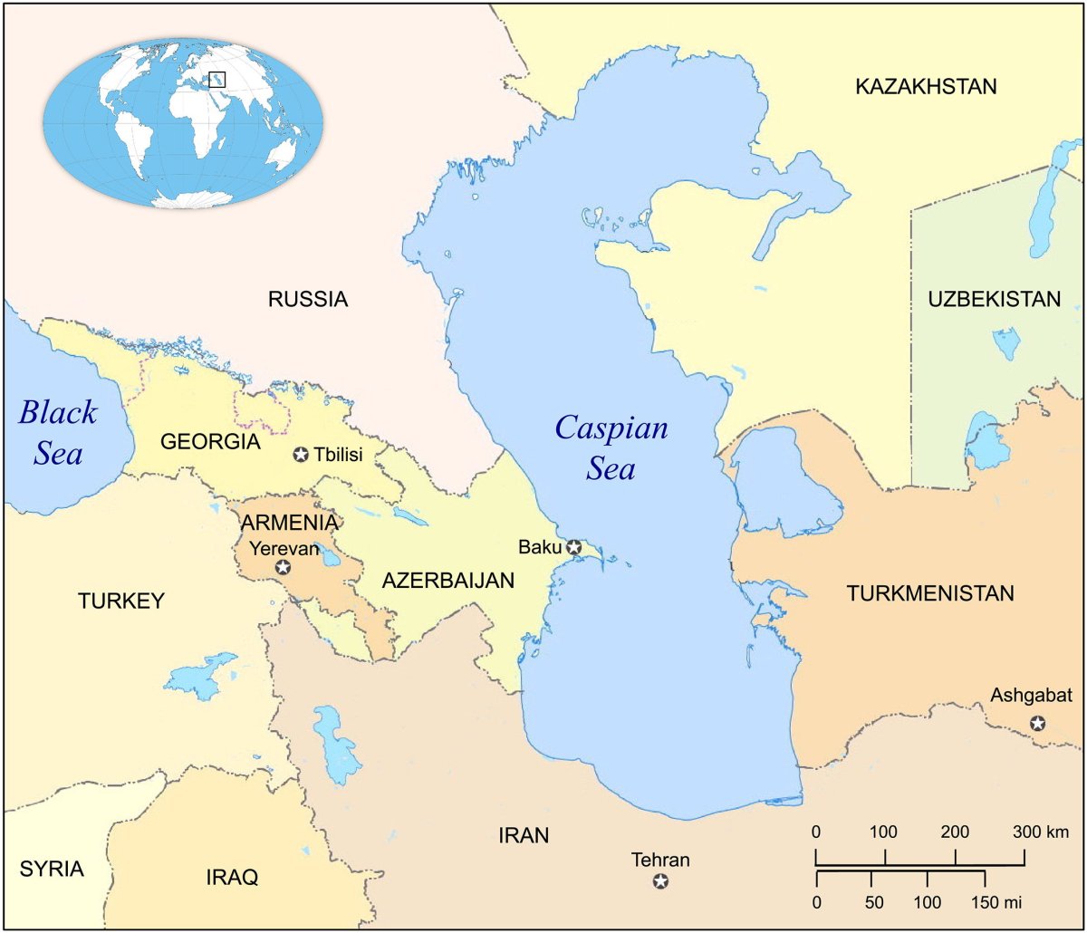 Каспийское море на карте Китая