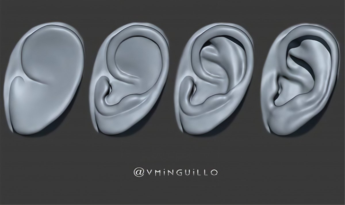 Zbrush ухо