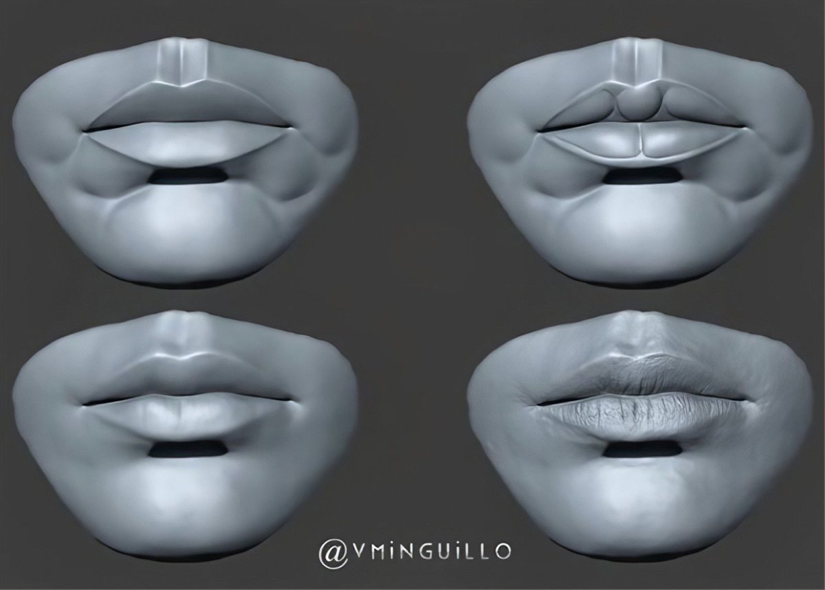 Скульпт губ Zbrush