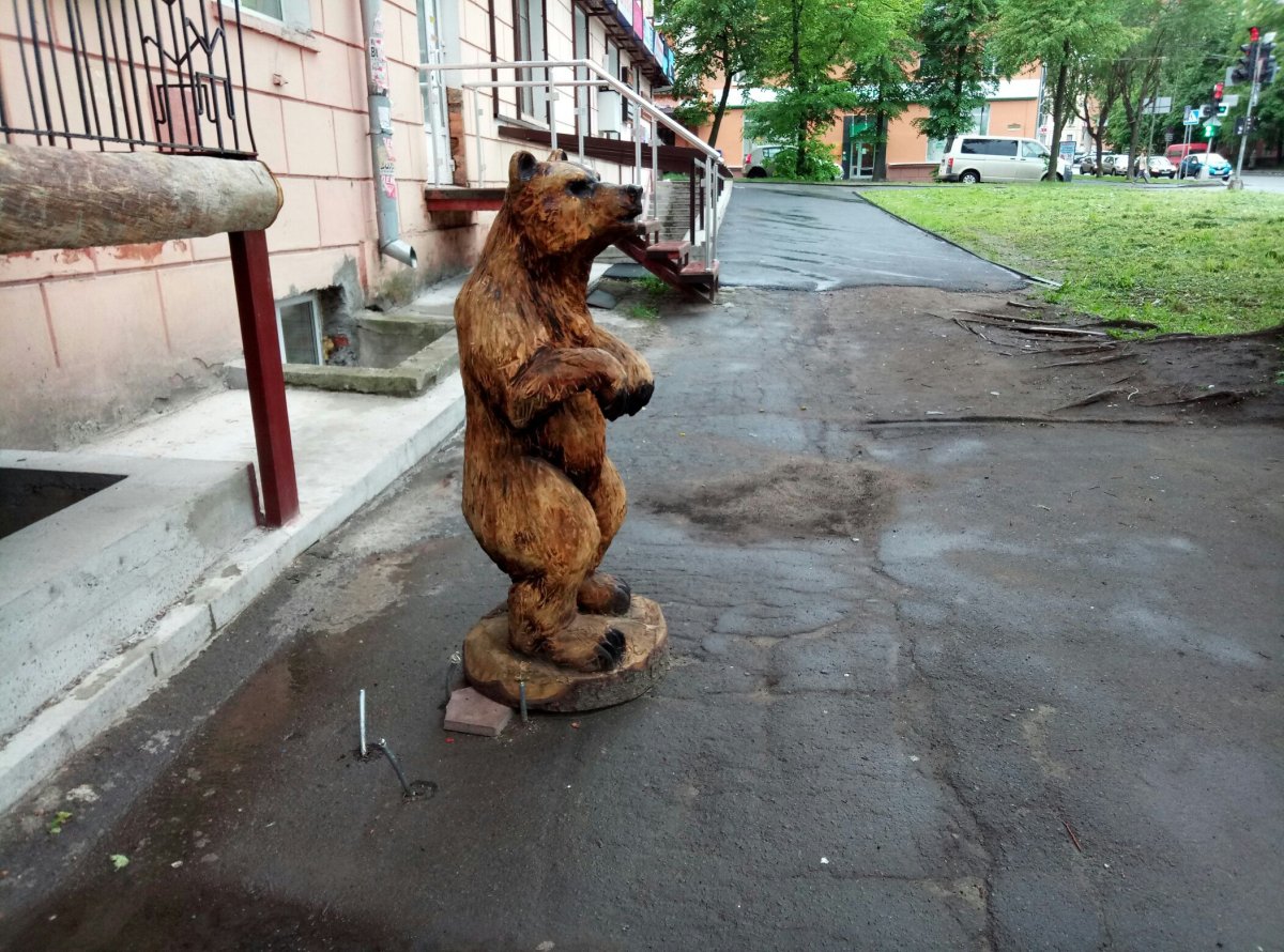 Статуя медведя в Петрозаводске
