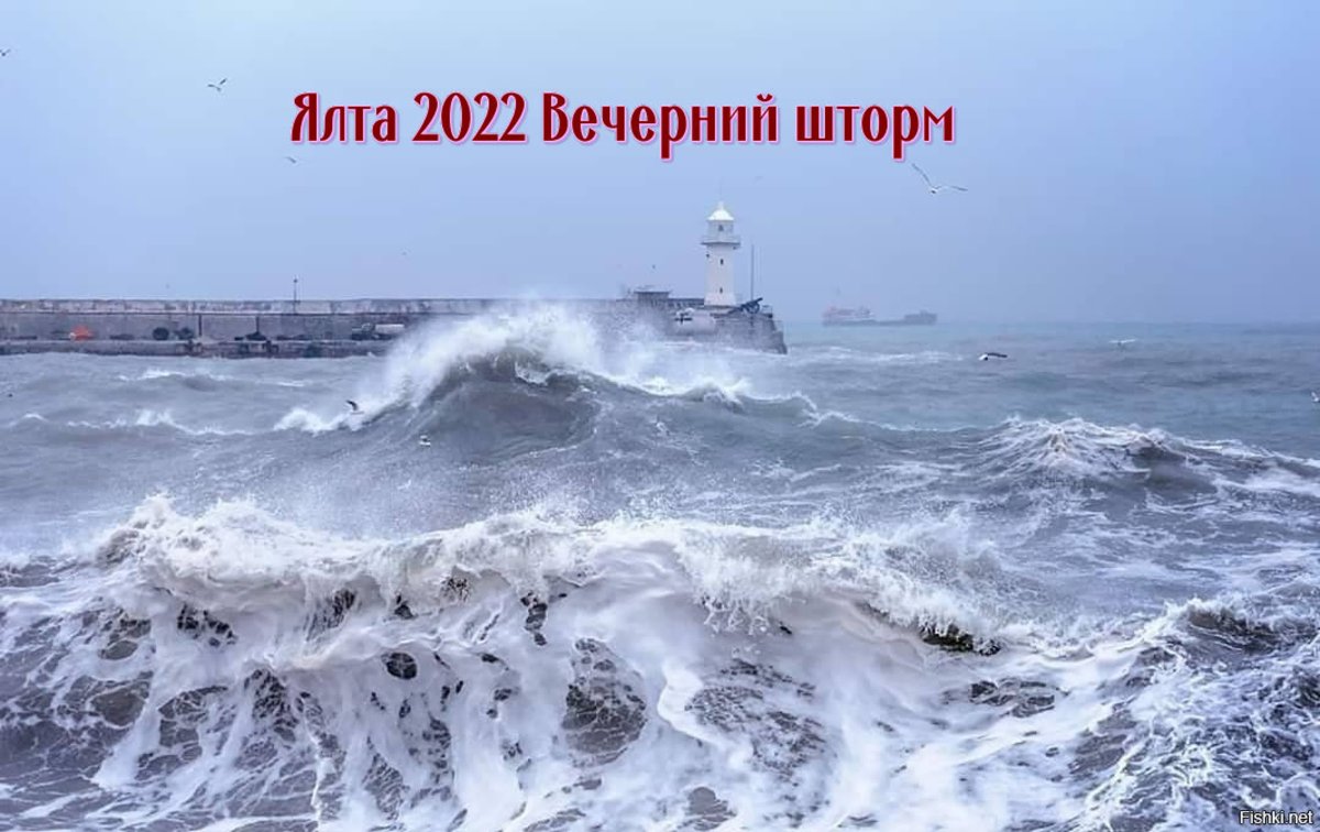 Ялта волны шторм