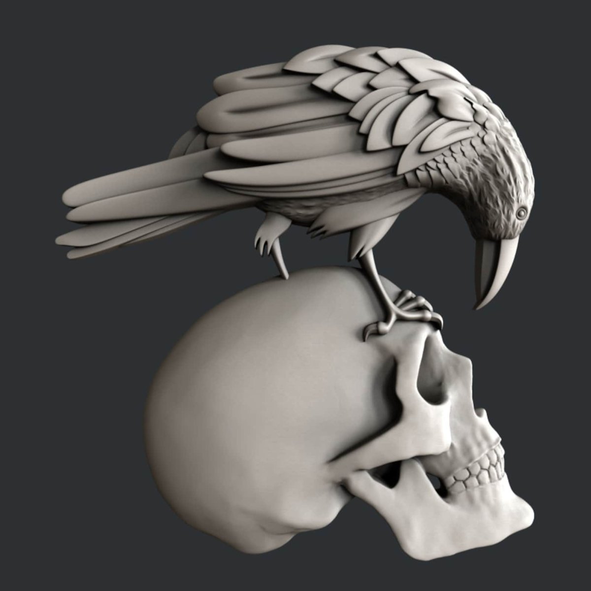 Череп 3d ARTCAM ЧПУ модель