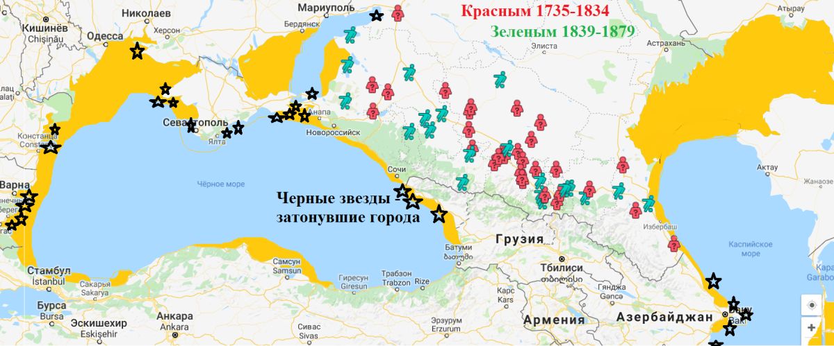 Карта затонувших кораблей черного моря Анапа
